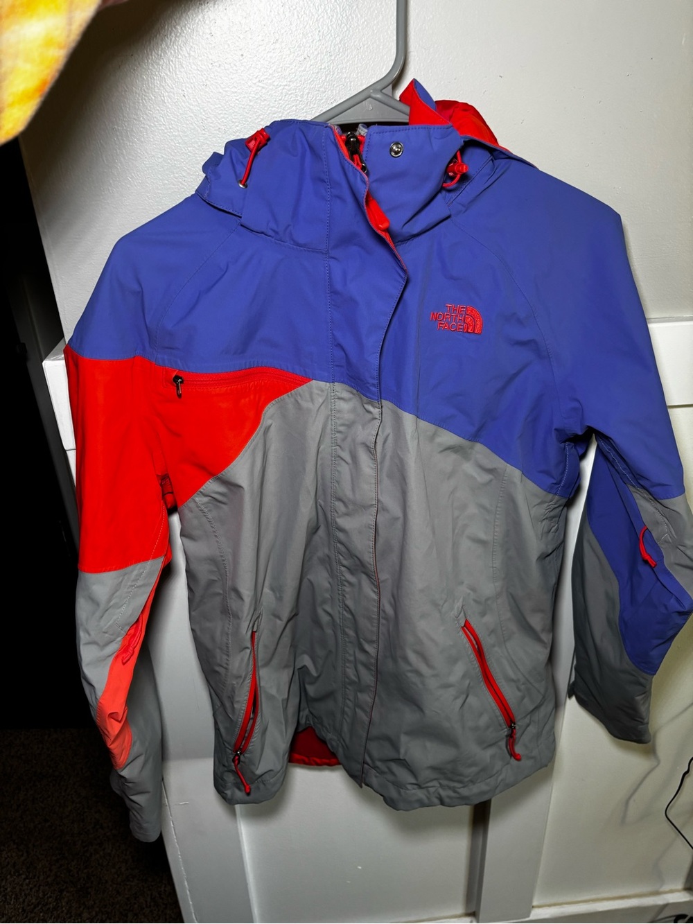 The North Face Colorblock Ski Jacket in Purple, Red & Gray